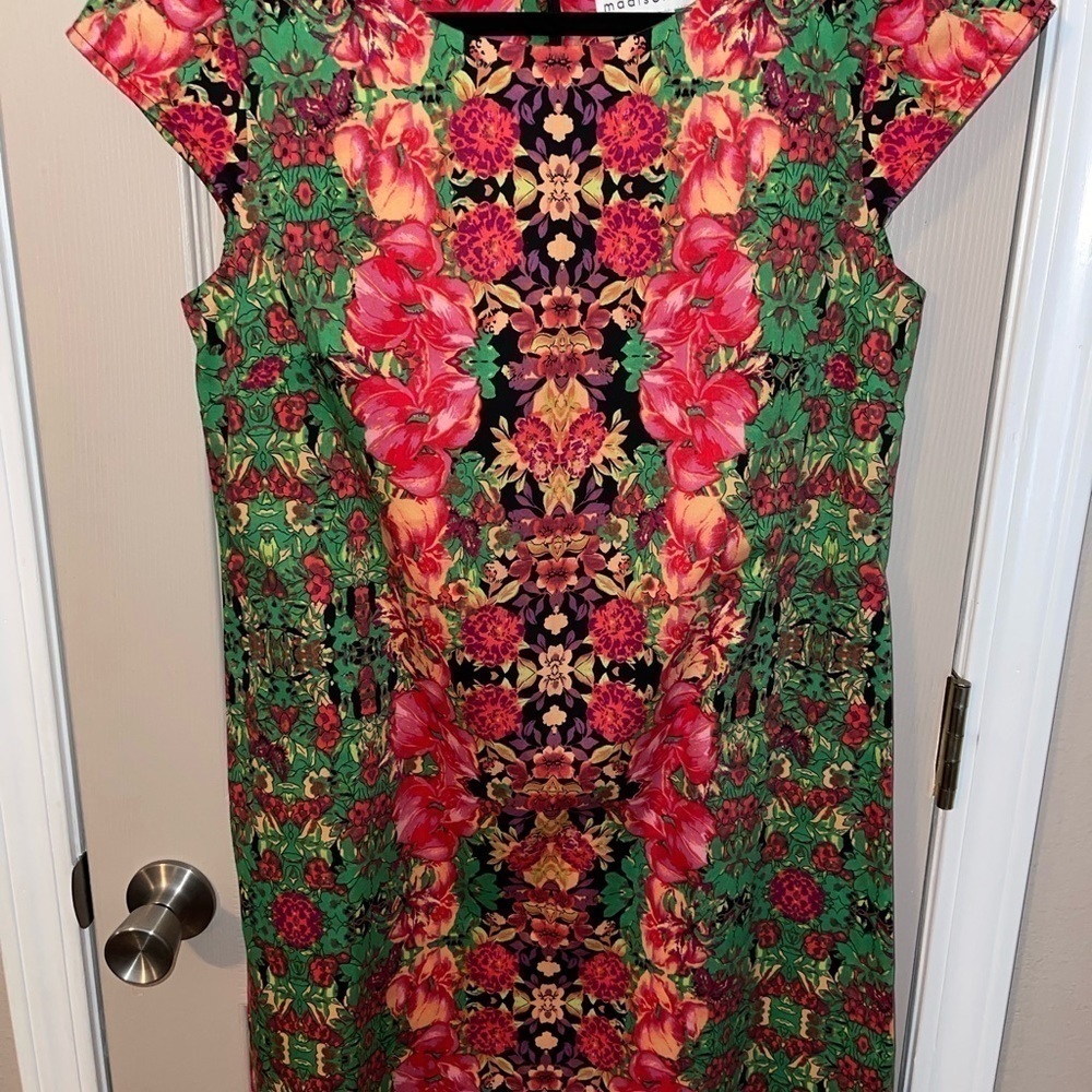 Madison Leigh Multicolored Floral Cap Sleeve Dress - Picture 9 of 10